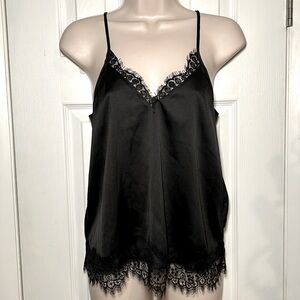 NEW H&M Silky Black Tank with lace size 2 or XS